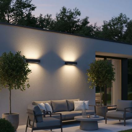 Ideal Lux - Aplique de exterior ANDROMEDA 2xE27/60W/230V IP55 antracita
