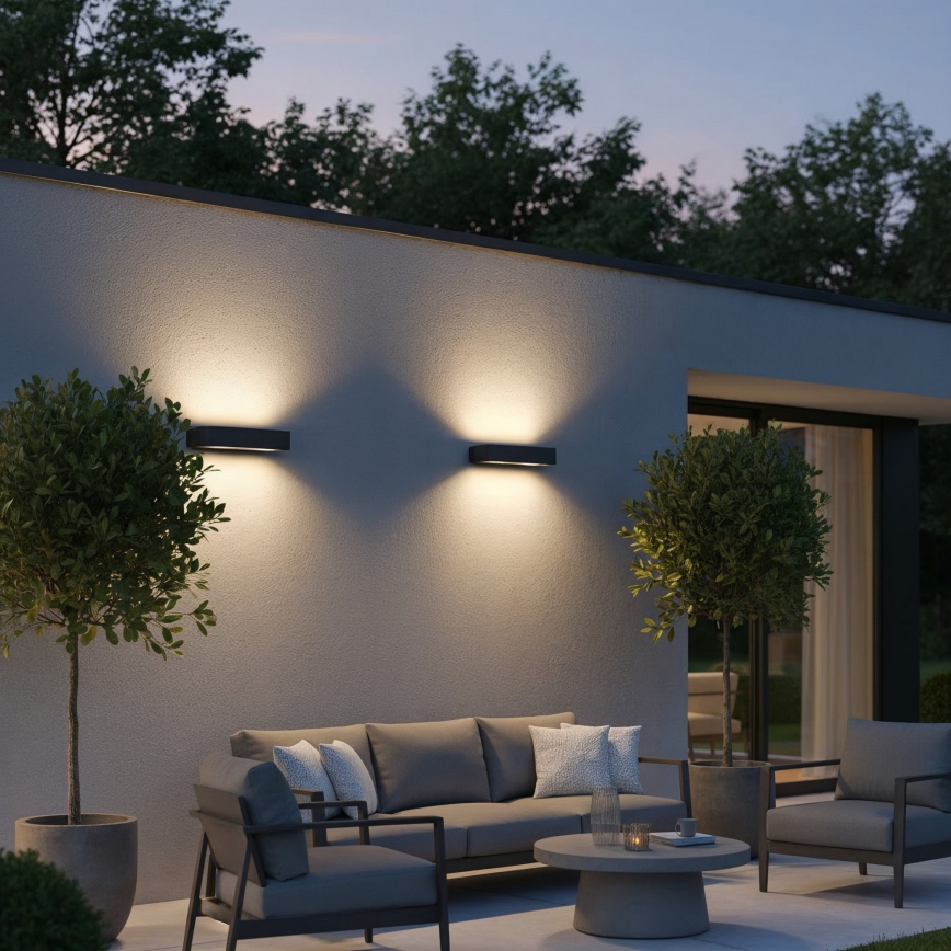 Ideal Lux - Aplique de exterior ANDROMEDA 2xE27/60W/230V IP55 antracita