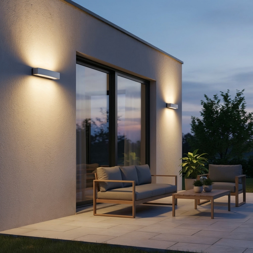 Ideal Lux - Aplique de exterior ANDROMEDA 2xE27/60W/230V IP55 gris