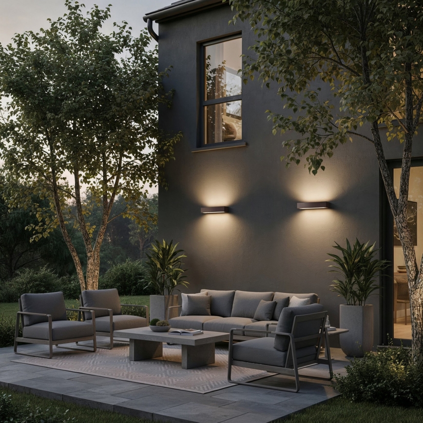 Ideal Lux - Aplique de exterior ANDROMEDA 2xE27/60W/230V IP55 gris