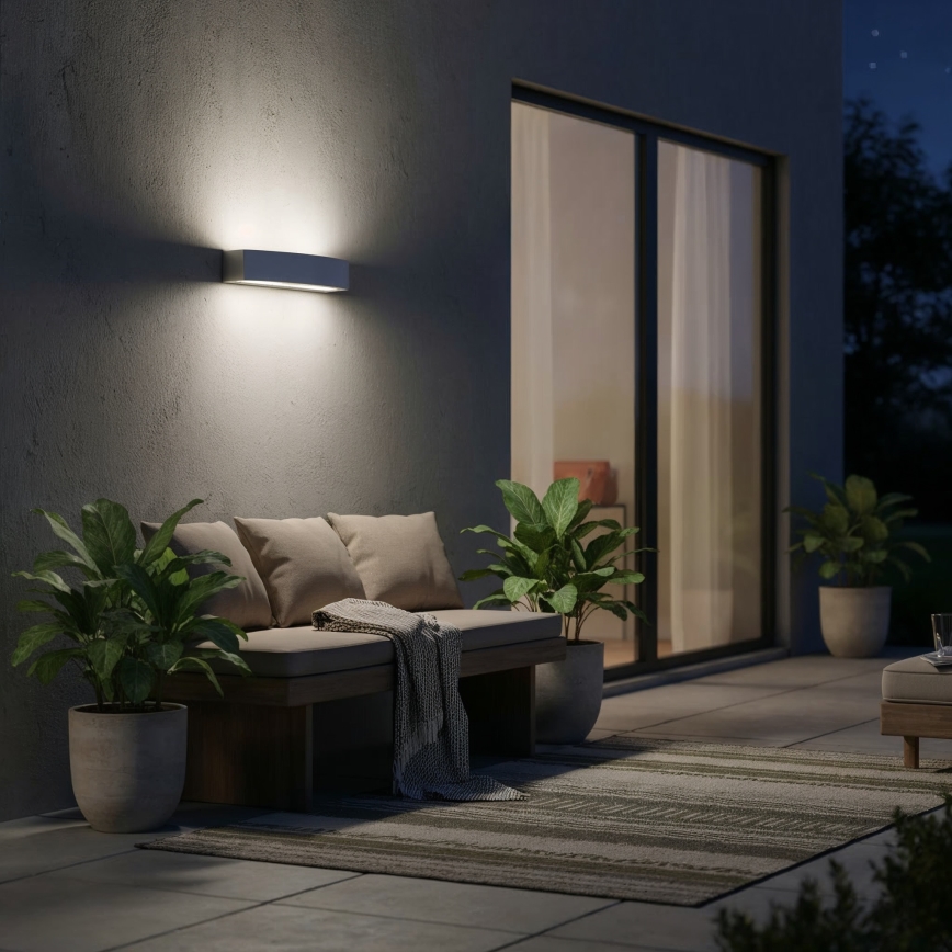 Ideal Lux - Aplique de exterior ANDROMEDA 2xE27/60W/230V IP55 gris