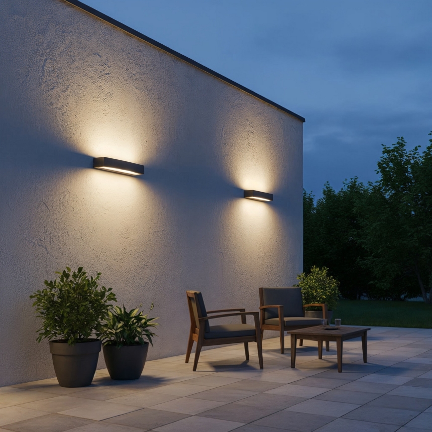 Ideal Lux - Aplique de exterior ANDROMEDA 2xE27/60W/230V IP55 negro