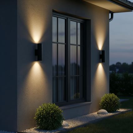 Ideal Lux - Aplique de exterior GUN 2xGU10/35W/230V IP44 antracita