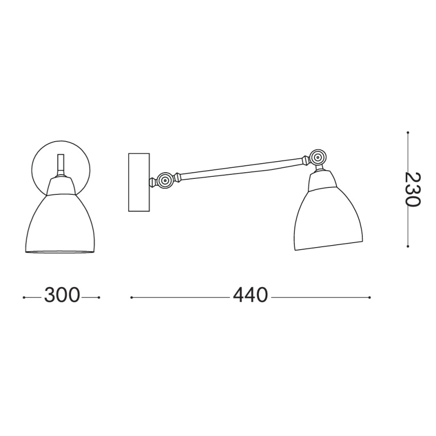Ideal Lux - Aplique de pared 1xE27/42W/230V bronce