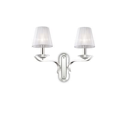 Ideal Lux - Aplique de pared de cristal PEGASO 2xE14/28W/230V cromo brillante