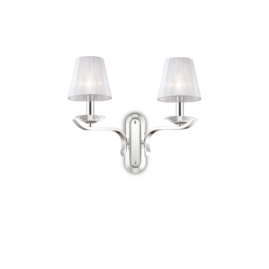Ideal Lux - Aplique de pared de cristal PEGASO 2xE14/28W/230V cromo brillante