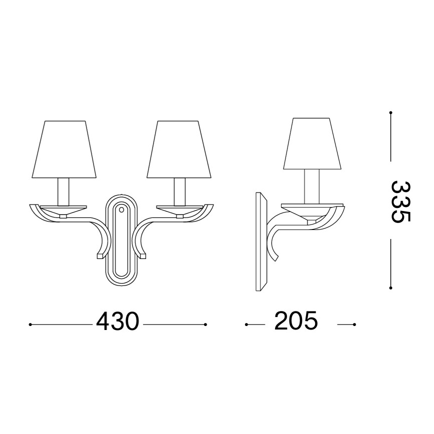 Ideal Lux - Aplique de pared de cristal PEGASO 2xE14/28W/230V cromo brillante