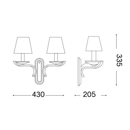 Ideal Lux - Aplique de pared de cristal PEGASO 2xE14/28W/230V dorado