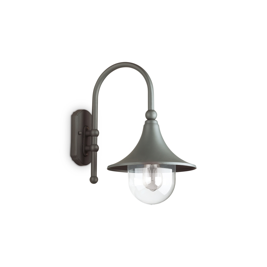 Ideal Lux - Aplique de pared exterior CIMA 1xE27/52W/230V IP43 antracita