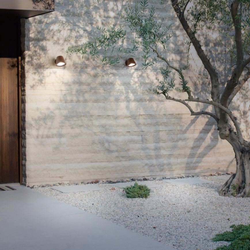 Ideal Lux - Aplique de pared exterior GAS 1xGU10/28W/230V IP43 marrón