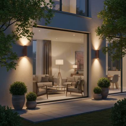 Ideal Lux - Aplique de pared exterior GUN 1xE27/60W/230V 31 cm IP54 marrón