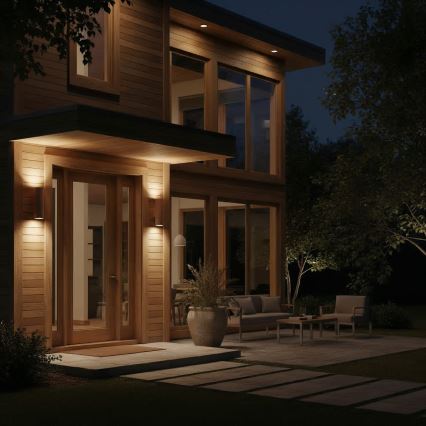 Ideal Lux - Aplique de pared exterior GUN 1xE27/60W/230V 31 cm IP54 marrón