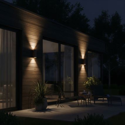 Ideal Lux - Aplique de pared exterior GUN 1xE27/60W/230V 31 cm IP54 marrón