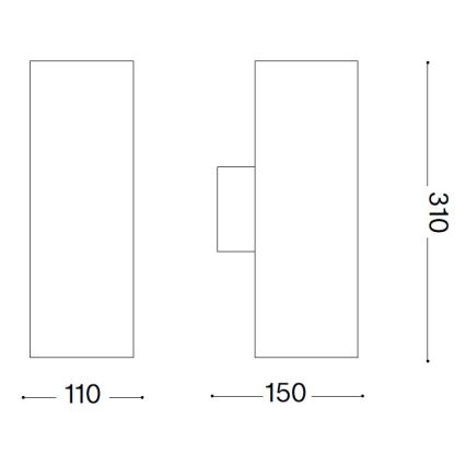 Ideal Lux - Aplique de pared exterior GUN 1xE27/60W/230V 31 cm IP54 marrón