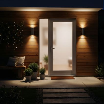 Ideal Lux - Aplique de pared exterior GUN 1xGU10/35W/230V 21 cm IP44 gris