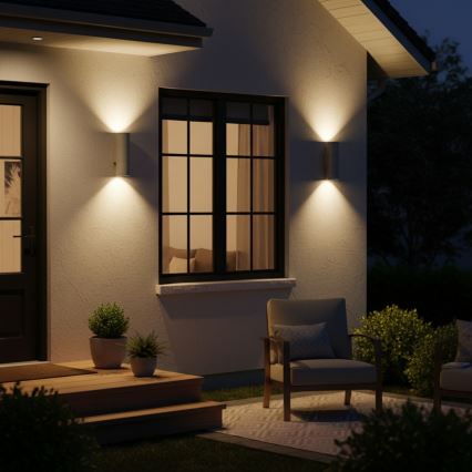 Ideal Lux - Aplique de pared exterior GUN 1xGU10/35W/230V 21 cm IP44 gris