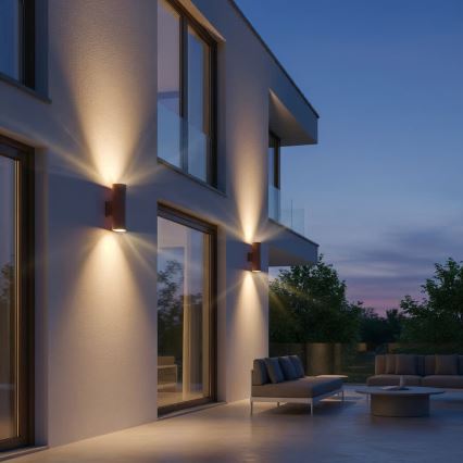 Ideal Lux - Aplique de pared exterior GUN 1xGU10/35W/230V 21 cm IP44 marrón