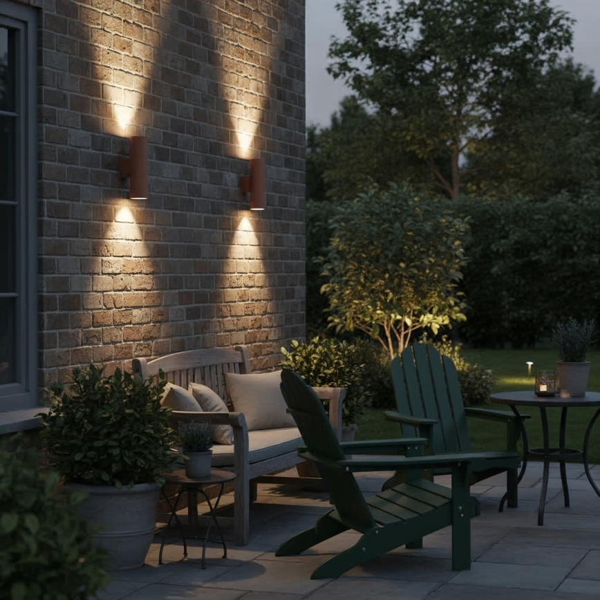 Ideal Lux - Aplique de pared exterior GUN 1xGU10/35W/230V 21 cm IP44 marrón