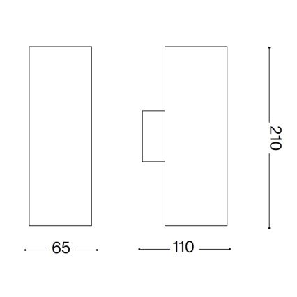 Ideal Lux - Aplique de pared exterior GUN 1xGU10/35W/230V 21 cm IP44 marrón