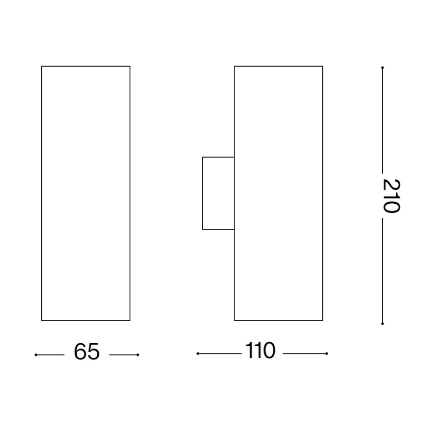 Ideal Lux - Aplique de pared exterior GUN 1xGU10/35W/230V 21 cm IP44 marrón