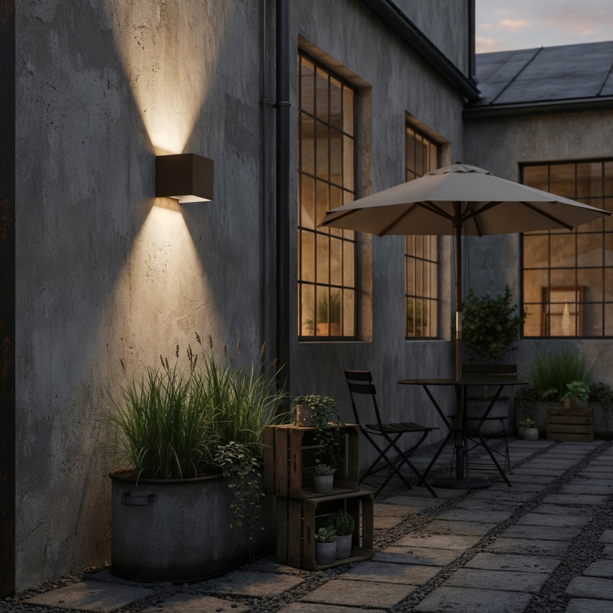 Ideal Lux - Aplique de pared exterior LED ATOM LED/12W/230V CRI 90 IP54 marrón