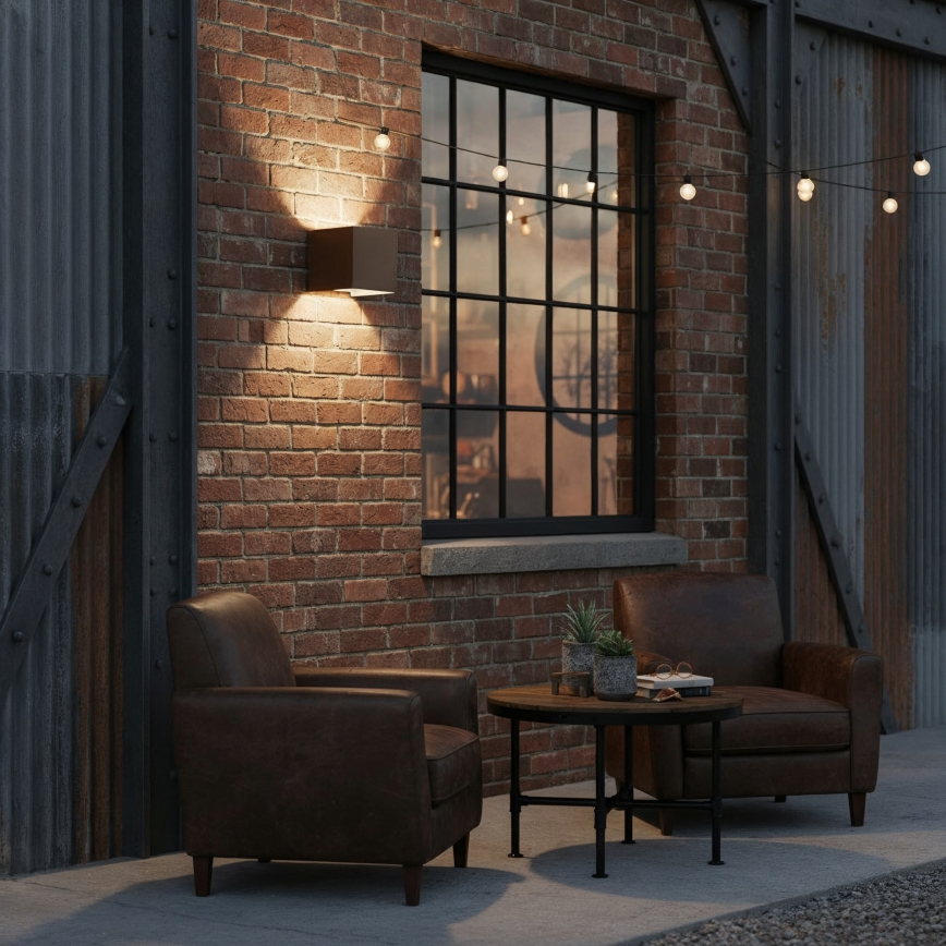 Ideal Lux - Aplique de pared exterior LED ATOM LED/12W/230V CRI 90 IP54 marrón