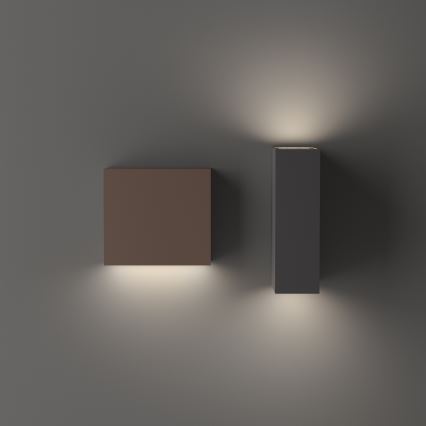 Ideal Lux - Aplique de pared exterior TETRIS 1xG9/15W/230V IP44 marrón