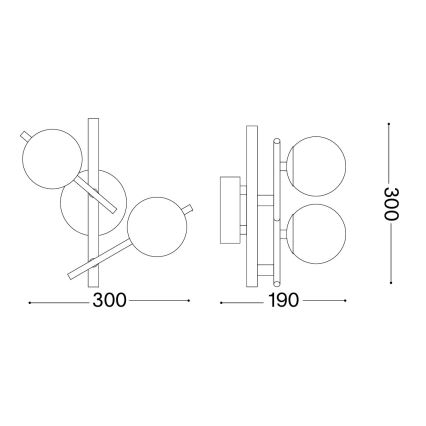 Ideal Lux - Aplique de pared LED ATLAS 2xG9/3W/230V dorado