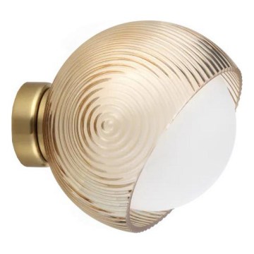Ideal Lux - Aplique de pared LED BLOOM 1xE27/42W/230V dorado/beige ahumado