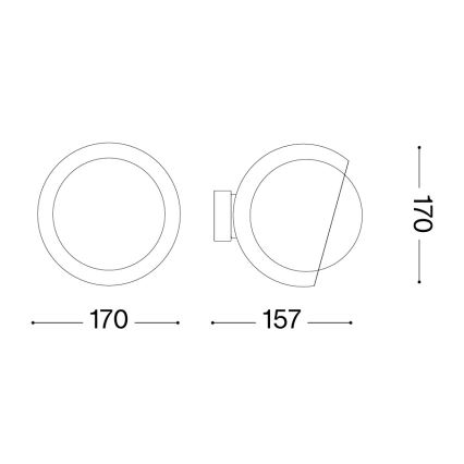 Ideal Lux - Aplique de pared LED BLOOM 1xE27/42W/230V negro