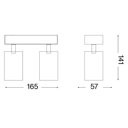 Ideal Lux - Aplique de pared LED con focos DYNAMITE 2xGU10/7W/230V CRI 90 latón