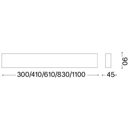 Ideal Lux - Aplique de pared LED DELTA LED LED/14W/230V 3000K 41 cm CRI 90 hormigón