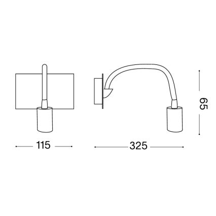 Ideal Lux - Aplique de pared LED flexible DYNAMO LED/3,5W/230V CRI 90 bronce