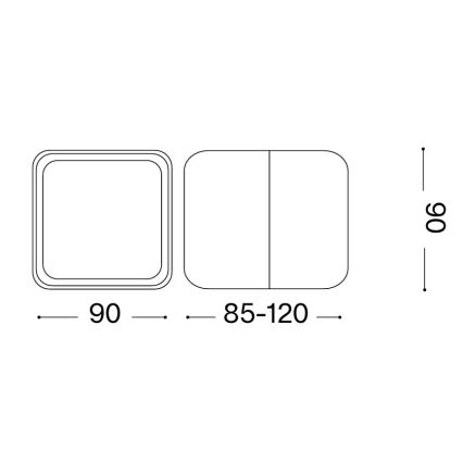 Ideal Lux - Aplique de pared LED para exterior OMEGA LED/7W/230V IRC 90 IP54 blanco