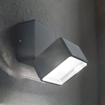 Ideal Lux - Aplique de pared LED para exteriores OMEGA LED/7W/230V CRI 90 IP54 antracita