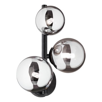Ideal Lux - Aplique de pared LED PERLAGE 3xG9/3W/230V negro/ahumado