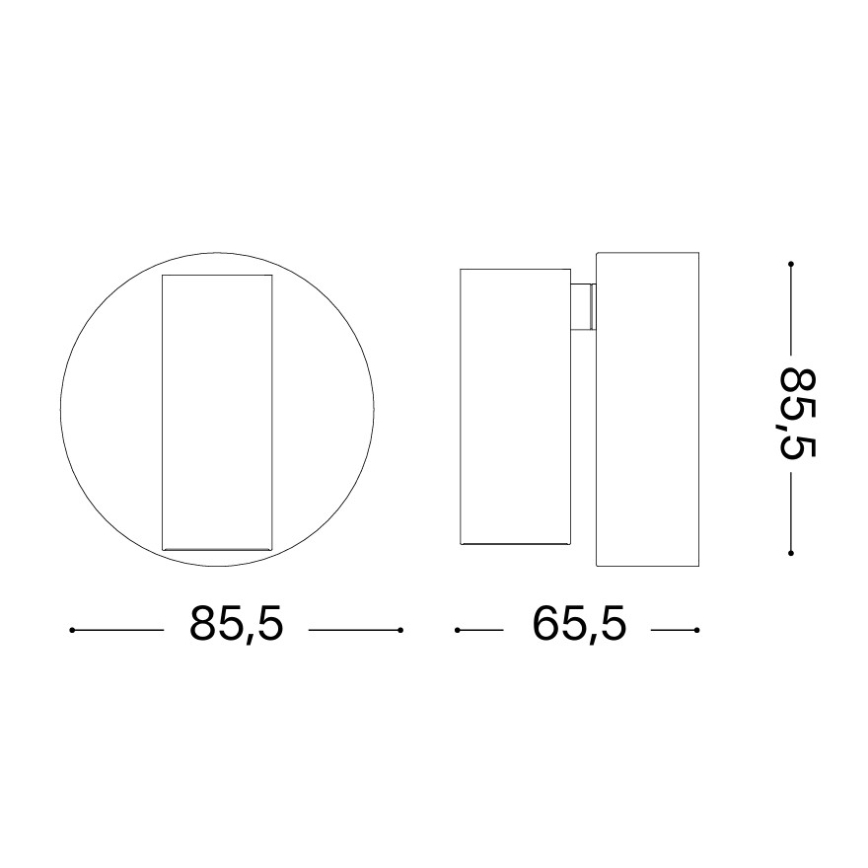 Ideal Lux - Aplique de pared LED táctil regulable ELF LED/3W/230V CRI 95 negro