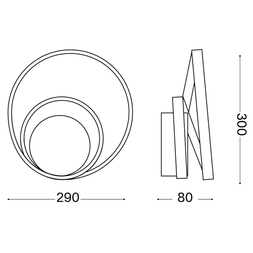Ideal Lux - Aplique de pared LED regulable OZ LED/28W/230V CRI 90 blanco