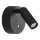 Ideal Lux - Aplique de pared LED táctil recargable y regulable BEAN LED/3W/5V CRI 95, negro