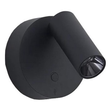 Ideal Lux - Aplique de pared LED táctil regulable ELF LED/3W/230V CRI 95 negro