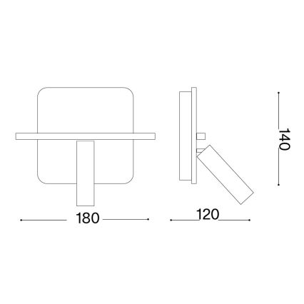 Ideal Lux - Aplique de pared orientable PIANO LED/10W/230V CRI 90 USB blanco