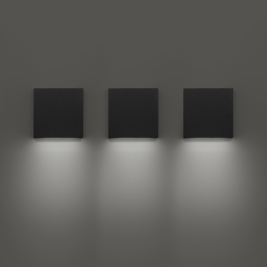 Ideal Lux - Aplique de pared para exterior POST-IT LED/3W/12V CRI 90 negro