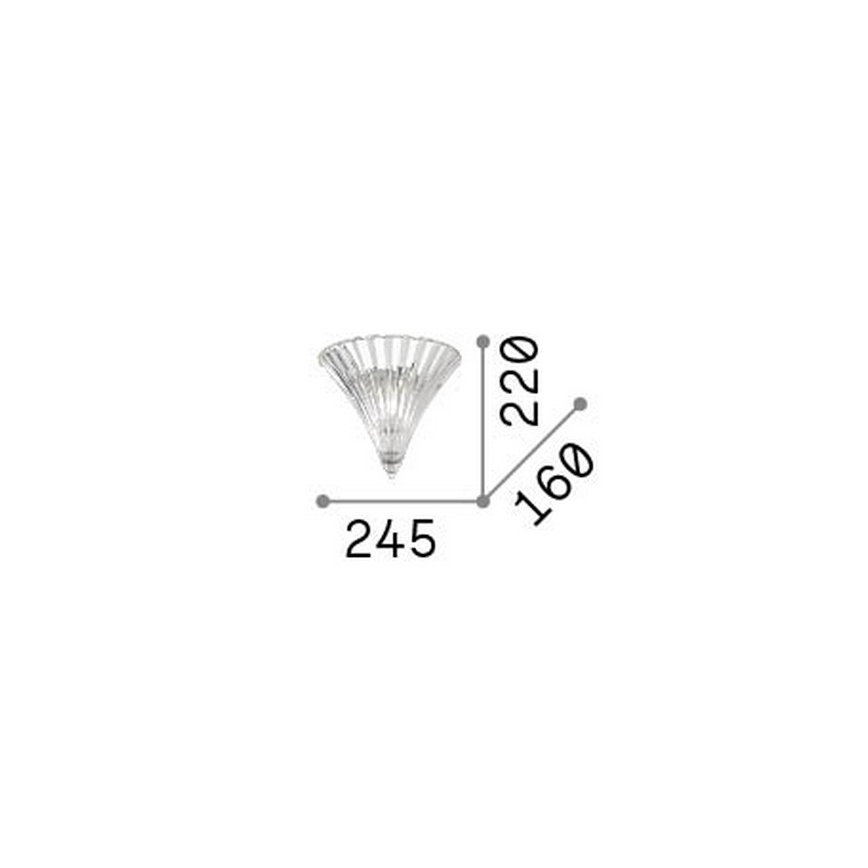 Ideal Lux - Aplique de pared SANTA 1xE14/40W/230V cristal transparente