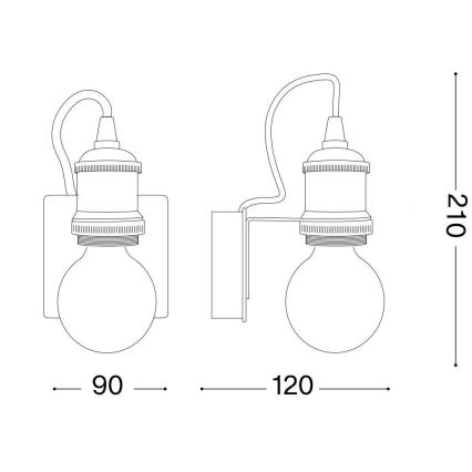 Ideal Lux - Aplique FRIDA 1xE27/60W/230V cobre