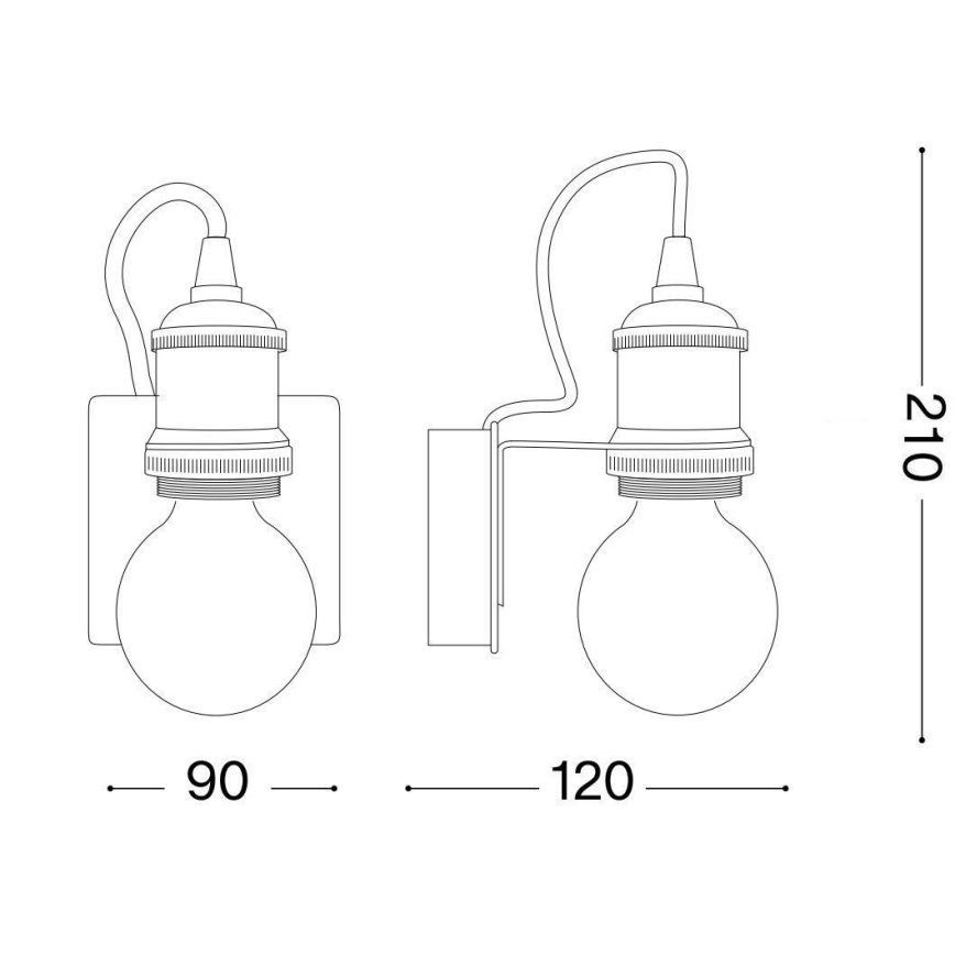 Ideal Lux - Aplique FRIDA 1xE27/60W/230V cobre