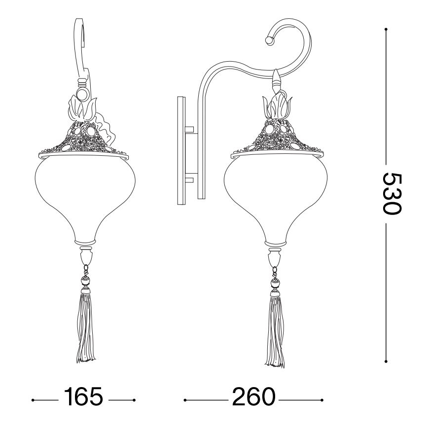 Ideal Lux - Aplique HAREM 1xE27/42W/230V latón