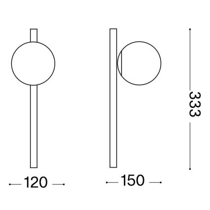 Ideal Lux - Aplique LED BINOMIO 1xG9/3W/230V dorado