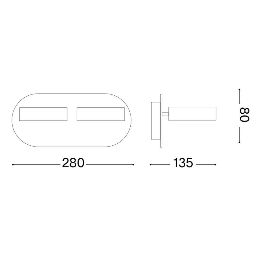 Ideal Lux - Aplique LED de pared OBY 2xLED/6W/230V CRI 90 blanco