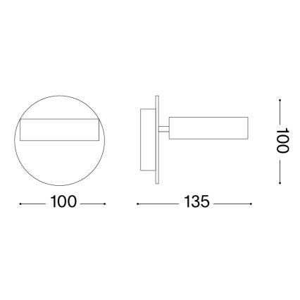 Ideal Lux - Aplique LED de pared OBY, 6W, 230V, CRI 90, blanco