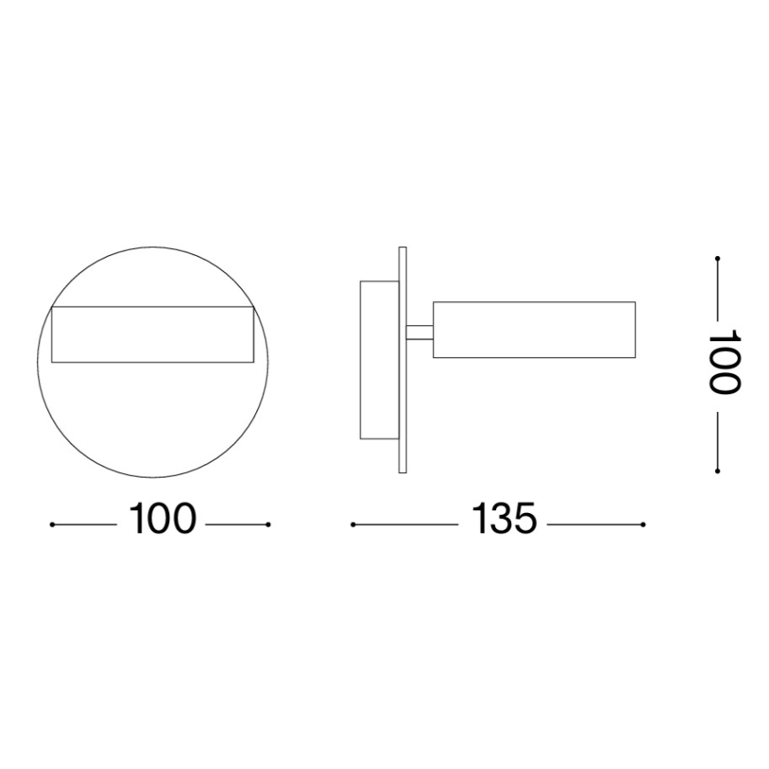 Ideal Lux - Aplique LED de pared OBY, 6W, 230V, CRI 90, blanco